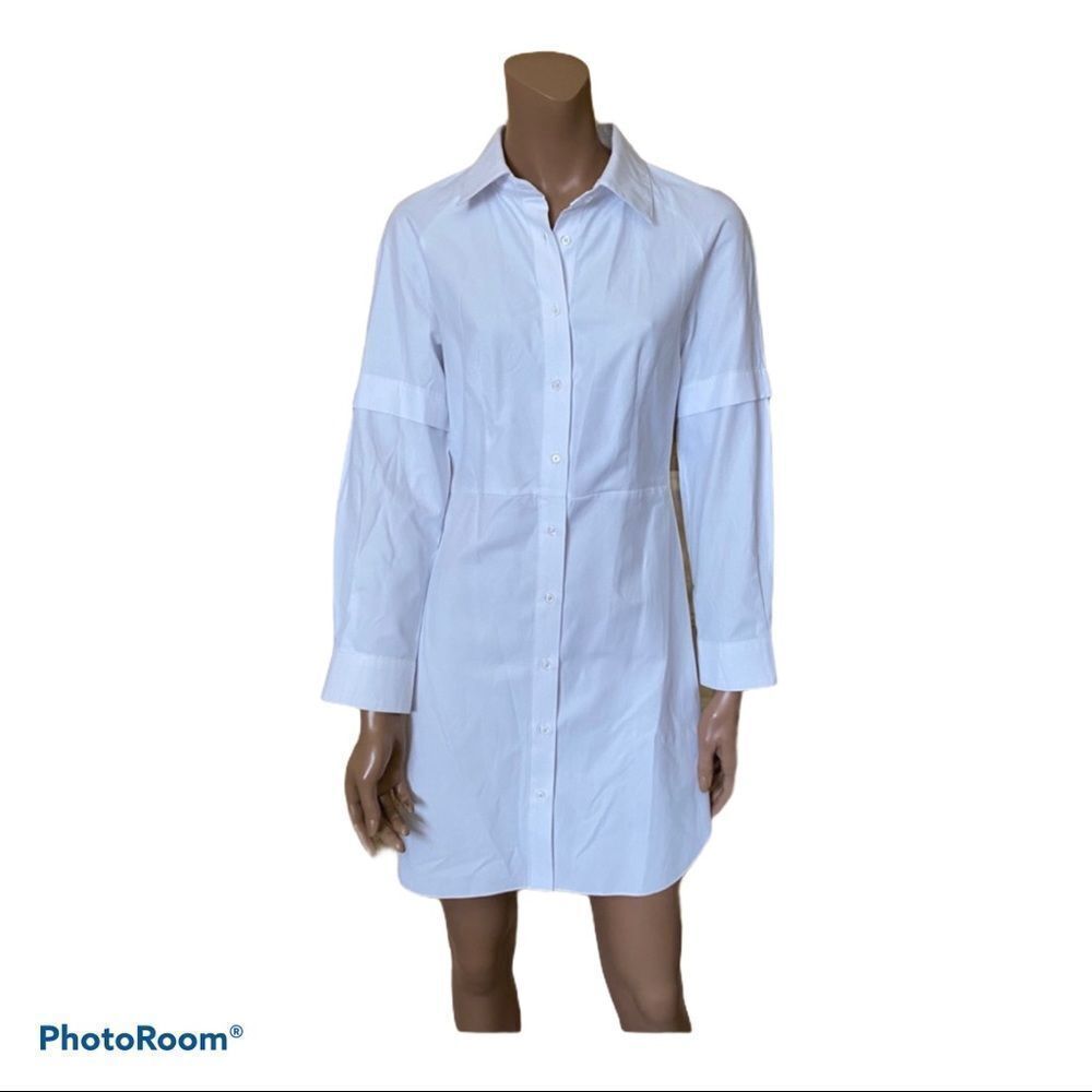 LNK Landscape buttons down mini tunic dress S